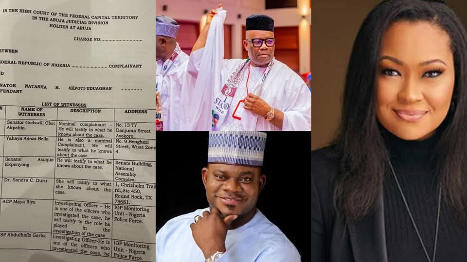 Natasha in Trouble as Federal Government Lists Akpabio, Yahaya Bello as Witnesses