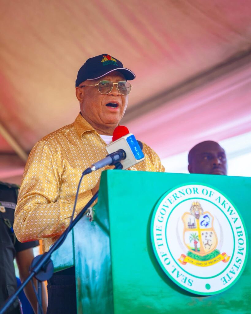 Gov. Umo Eno Commissions New Road Project, Reads the Riot Act to Contractors