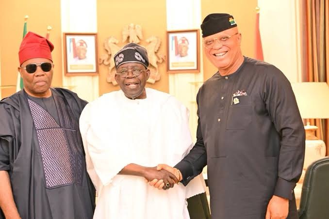 Details of Meeting Between President Tinubu With Gov. Umo Eno, SP Akpabio Emerges